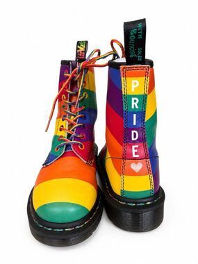Dr. Martens 1460 Pride Multi Rainbow 🌈 Backhand Stripe 8-Eyelet Combat Boots